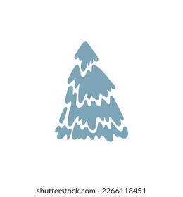 Ilustración vectorial del árbol de Navidad azul.