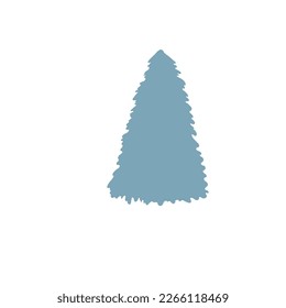 Blue Christmas tree vector illustration.