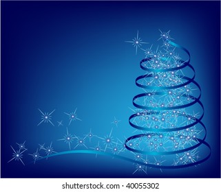 blue christmas tree. vector illustration