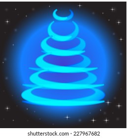 Blue Christmas vector in the galaxy