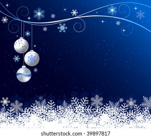 Ilustración vectorial de Navidad azul