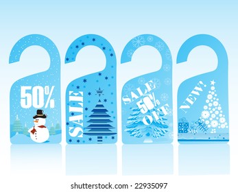 blue christmas vector sale tag set of four
