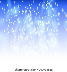 Blue christmas winter background with copy space