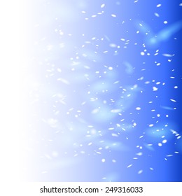 Blue Christmas winter background with copy space