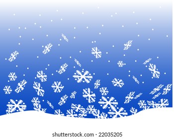 Blue christmas winter background vector