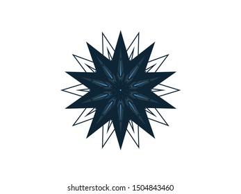 Blue Christmas xmas celebrating decorative star snowflake flower 