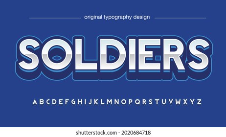 Blue chrome futuristic gaming 3d typography
