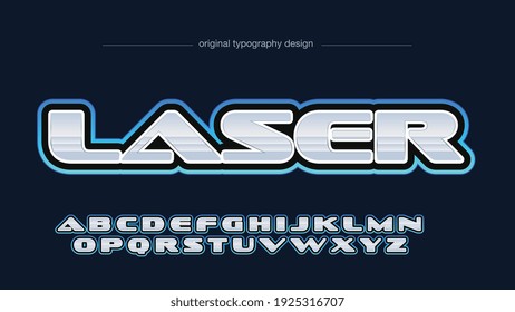 Blue Chrome Modern Sports Game Logo Artistic Font Typography