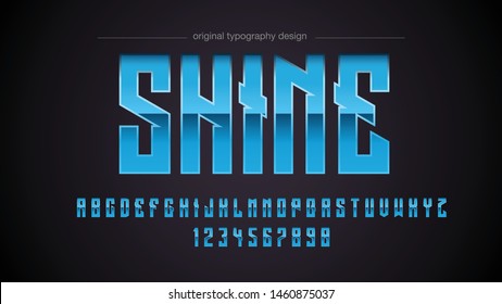 Blue Chrome Steel Sports Artistic Font Typography