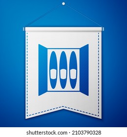 Icono de Azucar aislado en fondo azul. Plantilla de inclinación blanca. Vector
