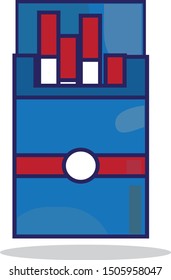 blue cigarettes pack graphic vector