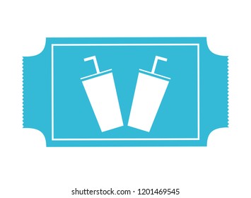 blue cinema ticket soda cups movie