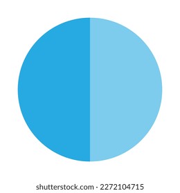blue circle with 2 types of color gradations