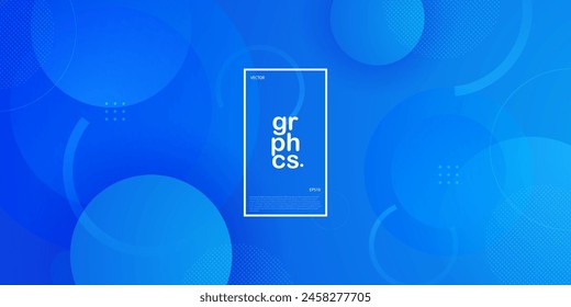 Blue circle abstract background with gradient color element. Simple pattern for display product ad website template wallpaper poster. Eps10 vector