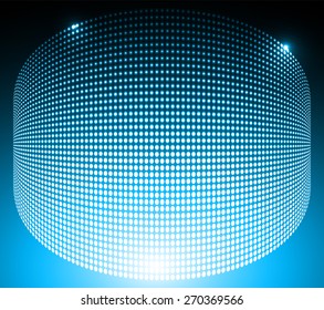 blue circle Abstract light lamps background for Technology computer graphic website internet and business.. Screen on stage. Vector illustration. Spot Effect. neon. point. dot