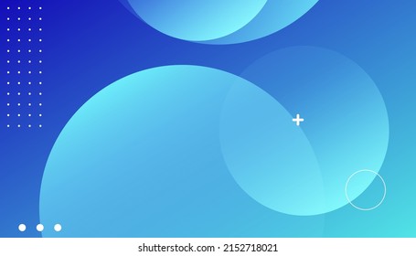 Blue Circle Abstract Shape. Dynamic textured geometric element design with dots decoration. Modern green and blue gradient light vector illustration