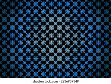 blue circle abstract style. Vector illustration. Modern seamless pattern. Fashion graphic design.