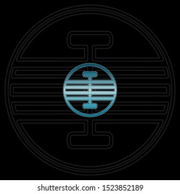 Blue Circle abstract techno letter I logo icon design concept for technology business, digital currency, virtual money  or more business initial identity.