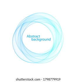 Blue circle. Abstract wave. Logo. Layout for advertising