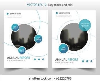 Blue circle annual report Brochure design template vector. Business Flyers infographic magazine poster.Abstract layout template ,Book Cover presentation portfolio.