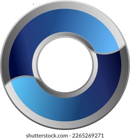 Objeto de arte de círculo azul, gradiente de metal