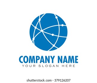 blue circle atom proton neutron nuclear particle image icon logo