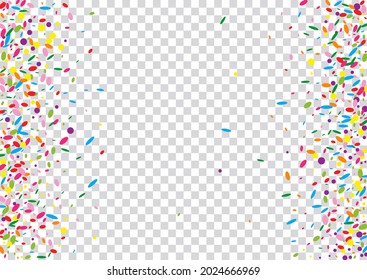Blue Circle Background Transparent Vector. Polka Holiday Card. Fest Texture. Bright Geometric Wallpaper Frame. Rainbow Paper.