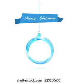 Blue circle ball. Ribbon xmas for sale