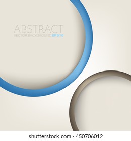 Blue circle and brown frame vector background with space for text and message design
