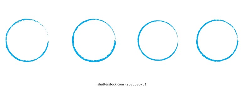 Blue circle brush stroke vector isolated on white background. Blue circle brush stroke. Set of vector paint brush stroke, ink splatter and artistic design elements