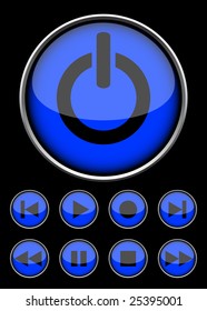 Blue circle buttons for player.