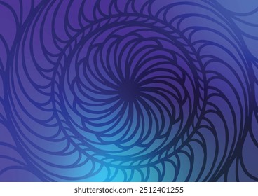 Blue circle center mandala line pattern background. vector illustration.