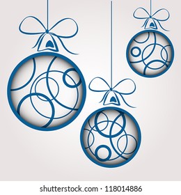 blue circle christmas balls. christmas concept.