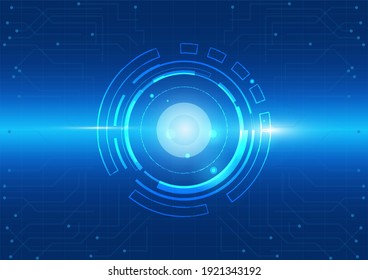 Blue circle an circuit electronic technology abstract technology innovation concept vector background and glowing light with some elements of this image 