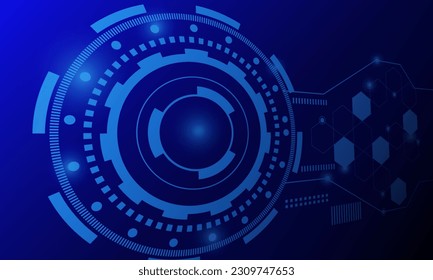 blue circle circuit technology hi tech with networking abstract background