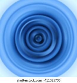 Blue circle. Circular vibration. Sound vibrations. Blue rippled water waves. Vector pattern with pulsate concentric circles