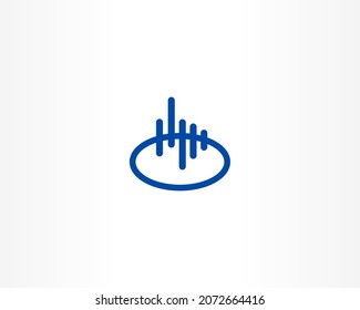 blue circle concept design icon