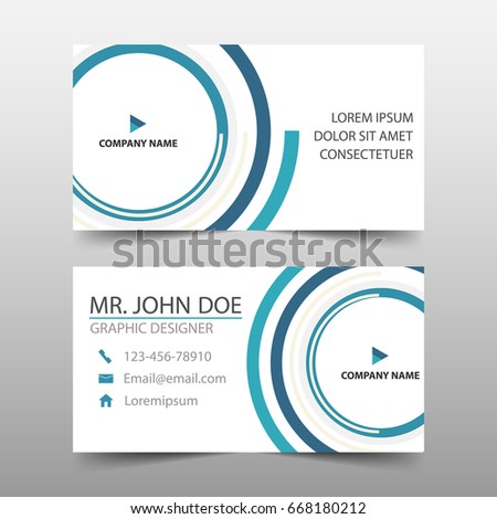 blue circle corporate business card name card template horizontal simple clean layout design template - Circle Business Card Template blue circle corporate business card name card template horizontal simple clean layout design template - Circle Business Card Template