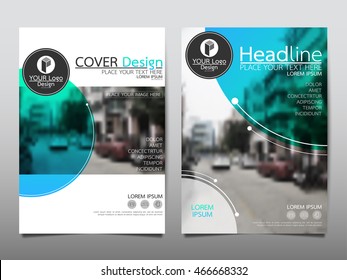 Blue Circle Cover Business Brochure Vector Design, Leaflet Advertising Abstract Background, Modern Poster Magazine Layout Template, Annual Report For Presentation.