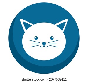 blue circle with cute cat