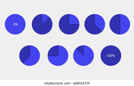 Blue circle diagram for your design. Business chart elements. Circle cart infographic design. Element of process for your design. Vector icons.