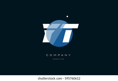 blue circle dot big font alphabet company letter logo white design vector icon template yt y t