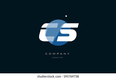 blue circle dot big font alphabet company letter logo white design vector icon template cs c s