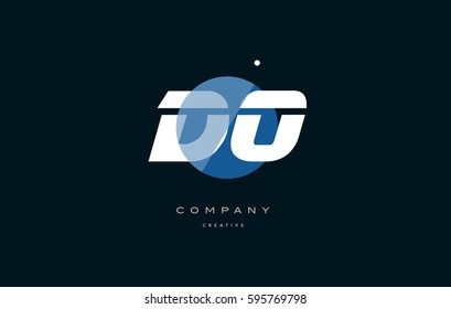 blue circle dot big font alphabet company letter logo white design vector icon template do d o