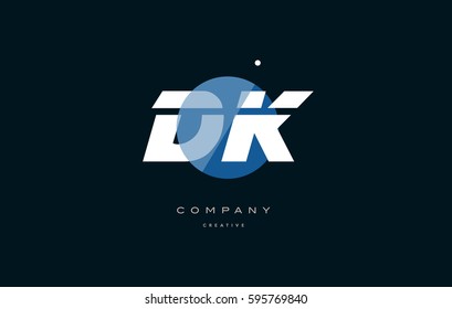 blue circle dot big font alphabet company letter logo white design vector icon template dk d k