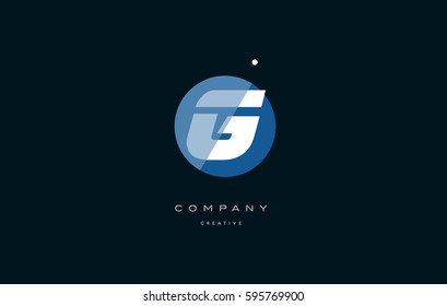 blue circle dot big font alphabet company letter logo white design vector icon template g