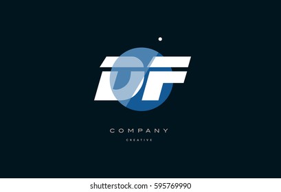 blue circle dot big font alphabet company letter logo white design vector icon template df d f