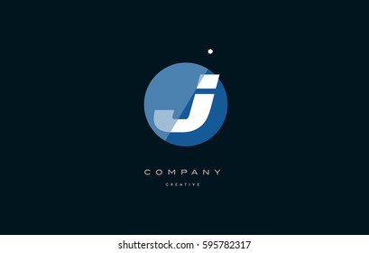 blue circle dot big font alphabet company letter logo white design vector icon template j 