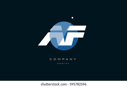 blue circle dot big font alphabet company letter logo white design vector icon template a f af