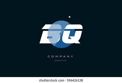 blue circle dot big font alphabet company letter logo white design vector icon template bq b q